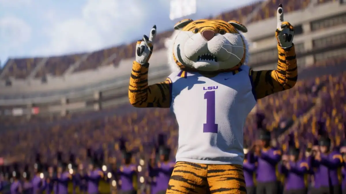 The LSU mascot in College Football 25.