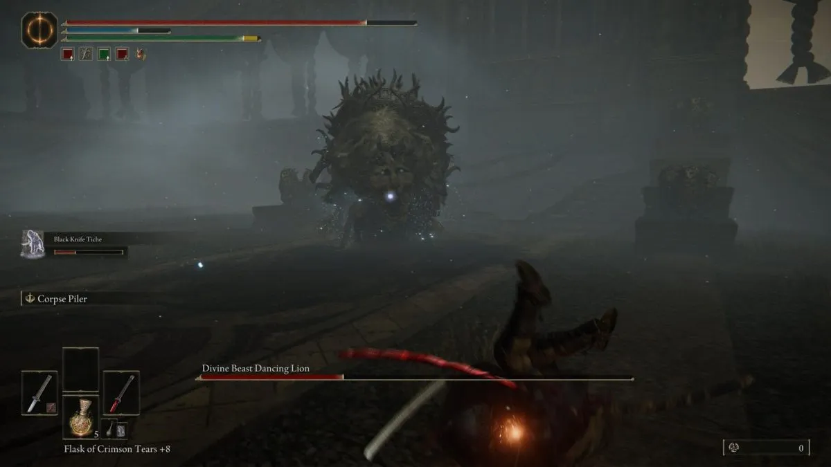 fighting dancing lion boss in elden ring shadow of the erdtree