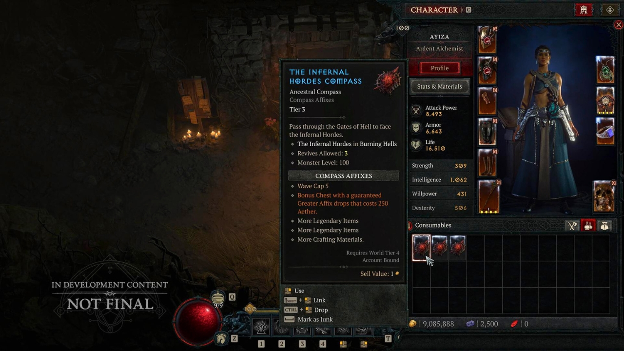 infernal hordes compass and affixes in diablo 4 season 5 ptr