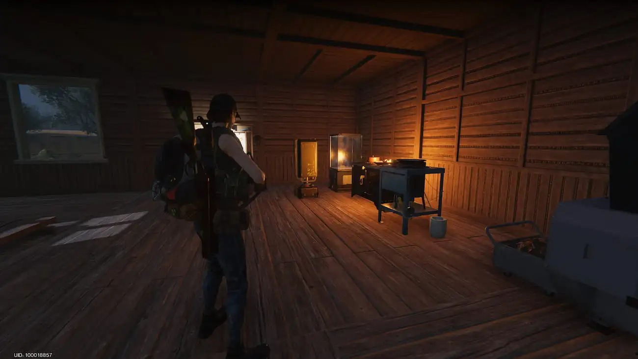 A player inside their base in Once Human.