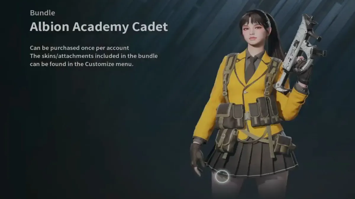 The Bunny Albion Academy Cadet skin in The First Descendant.