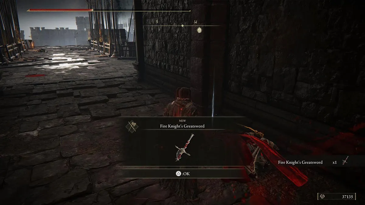 Looting the Fire Knight's Greatsword in Shadow Keep in Elden Ring DLC