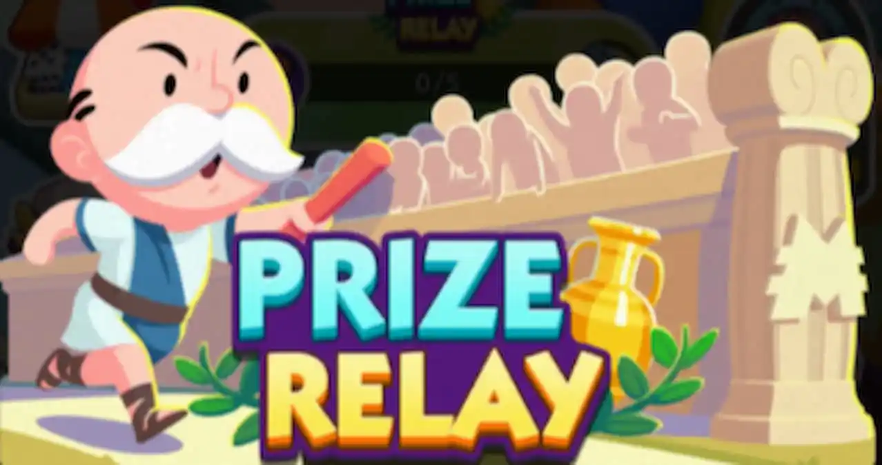 Mr. Monopoly running a race in Prize Relay Monopoly GO event