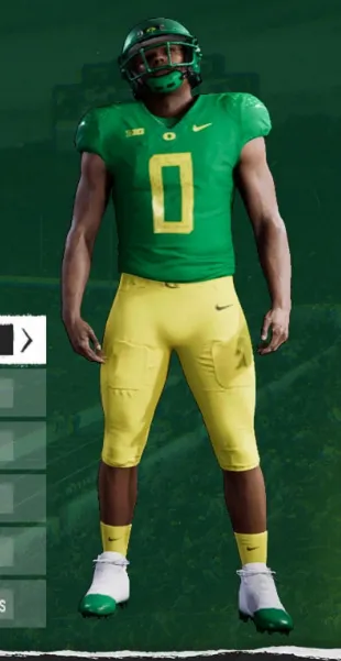 Oregon Ducks uniform in College Football 25