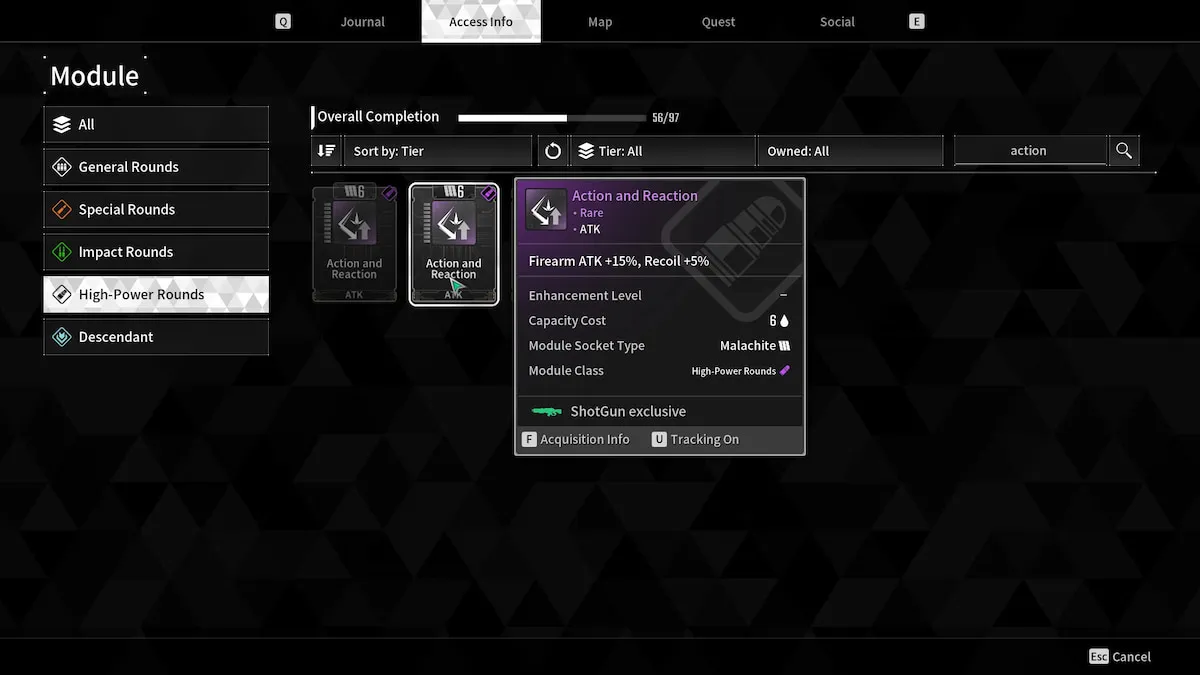 Action and Reaction Module effect in The First Descendant