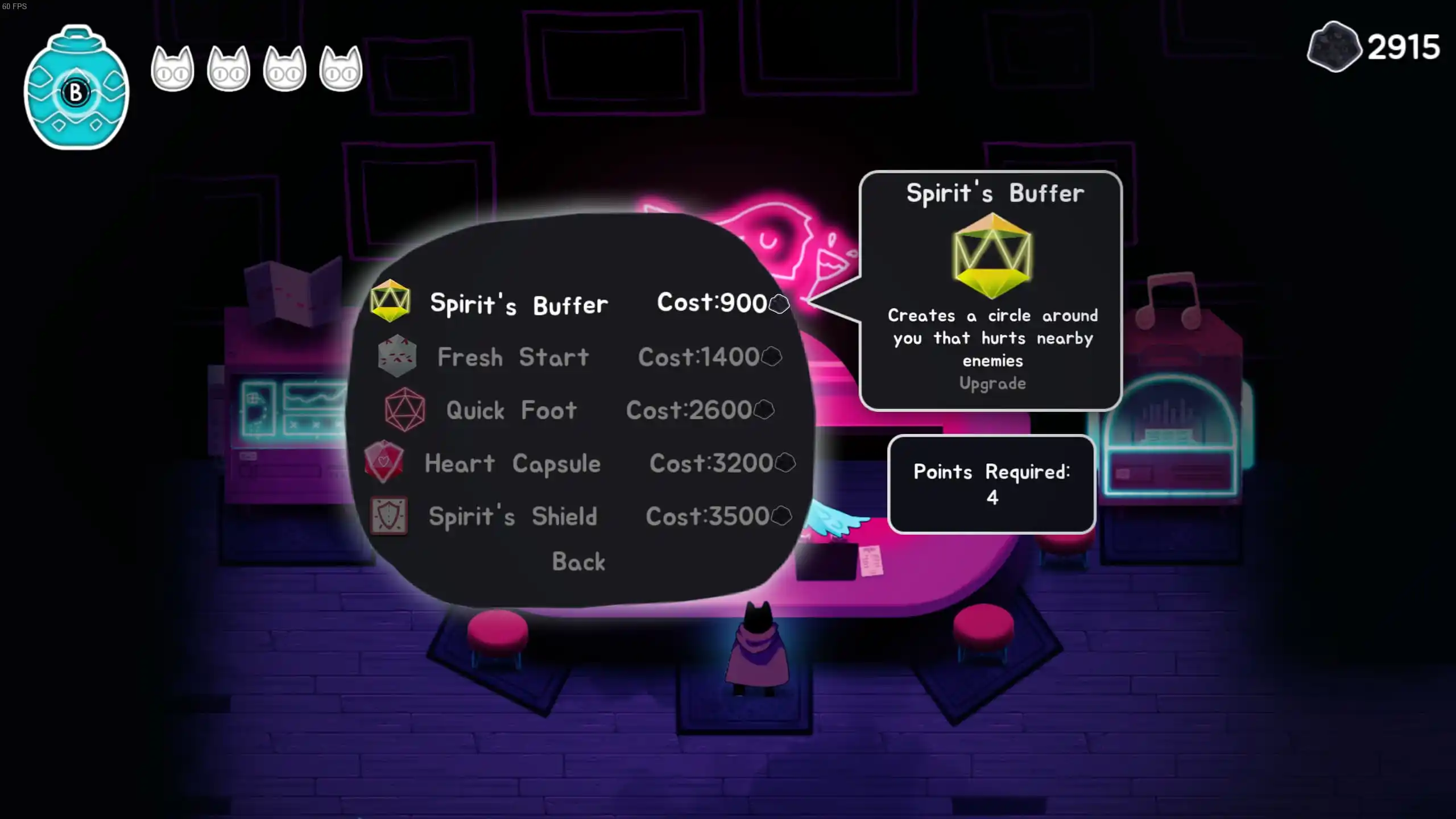 A menu from Crypt Custodian showing readers some Upgrades and Special Attacks that can be purchased.