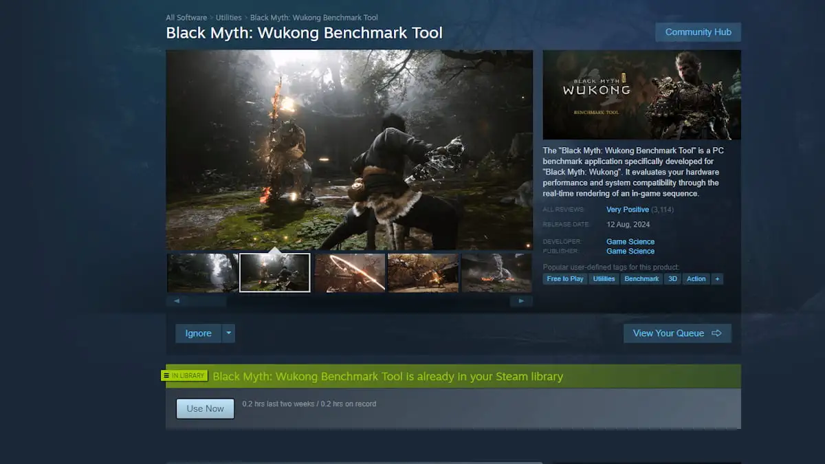 Downloading Black Myth Wukong Benchmark tool