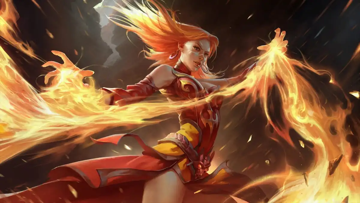 Dota 2 loading screen featuring Lina