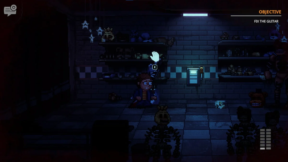 Player character in a dark room in FNAF Into The Pit