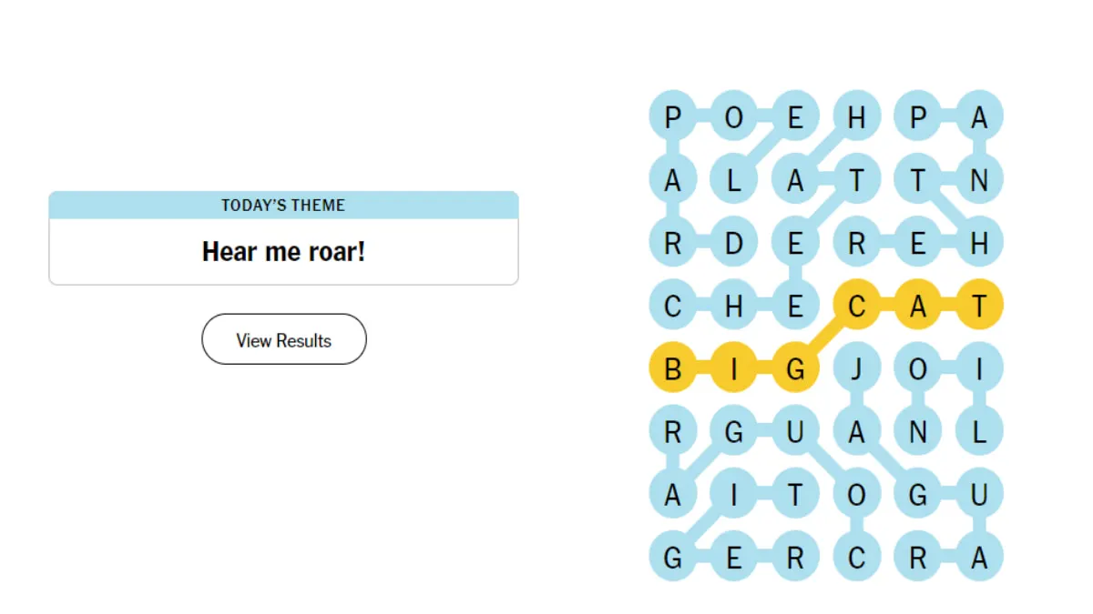 The completed NYTimes Strands puzzle on Aug. 19.