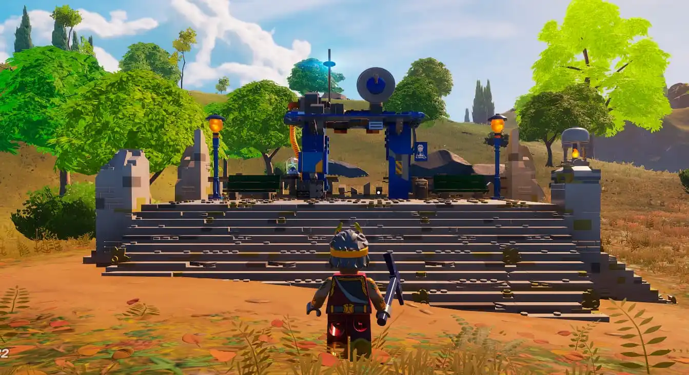 a bus station at spawn in lego fortnite