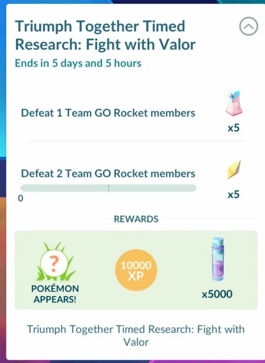 Team Valor Timed Research in Pokémon Go