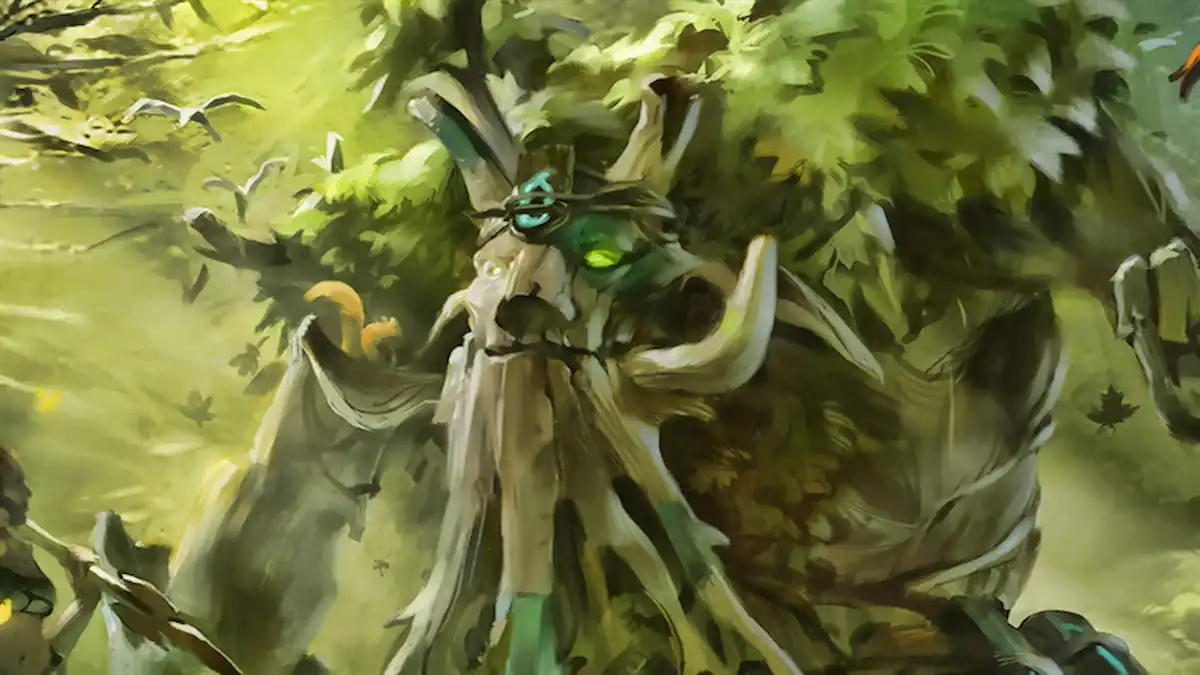 Dota 2 loading screen featuring Treant Protector and Enchantress.