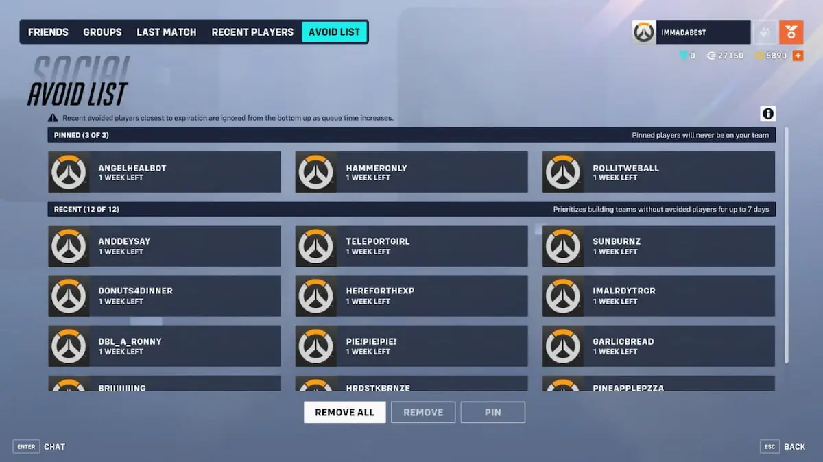 OW2 new Avoid list in season 12 for competitive play