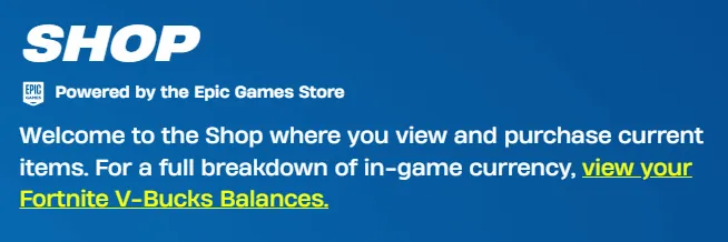 Fortnite web shop greeting