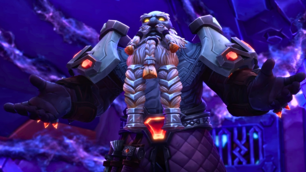 Man with a beard holding his arms out in WoW The War Within