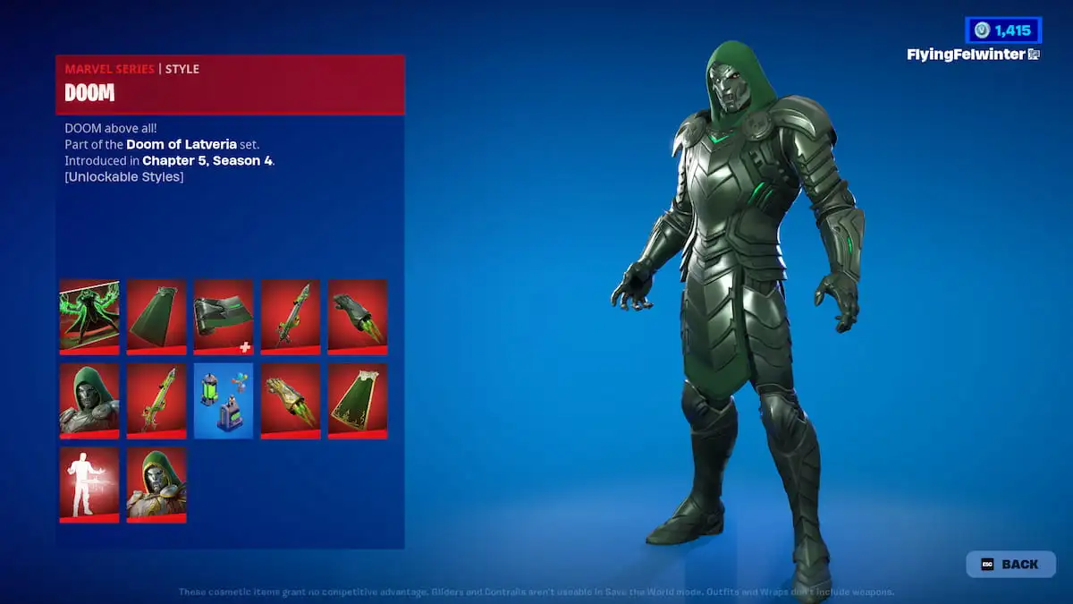 Doom outfit in Fortnite