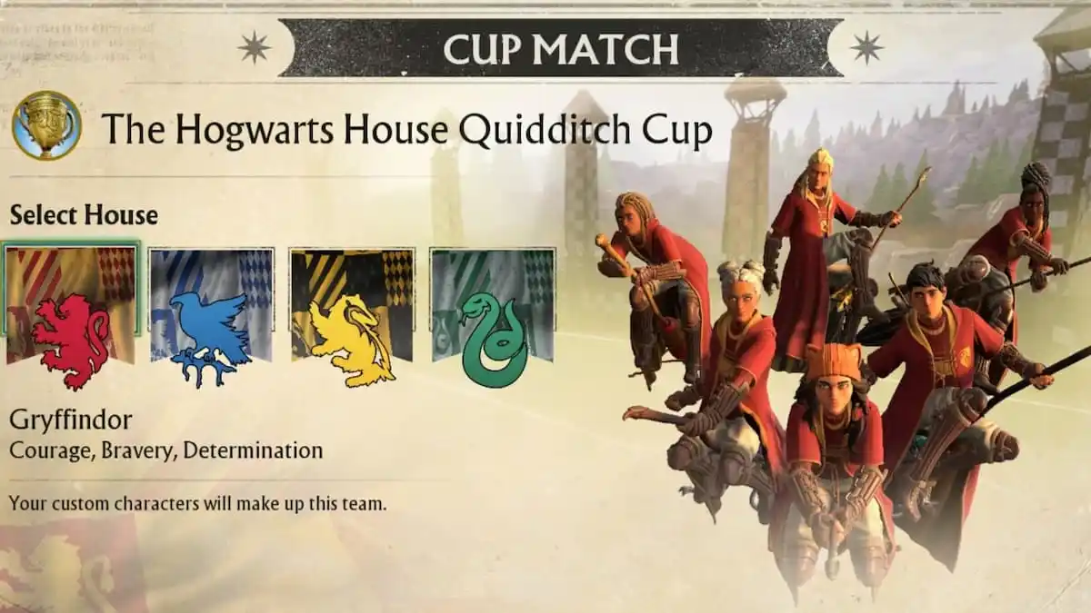 The Hogwarts House Quidditch Cup in Harry Potter Quidditch Champions.