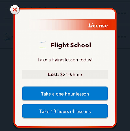 Picture showing the Flying School for the Halloween Scavenger Hunt in BitLife.