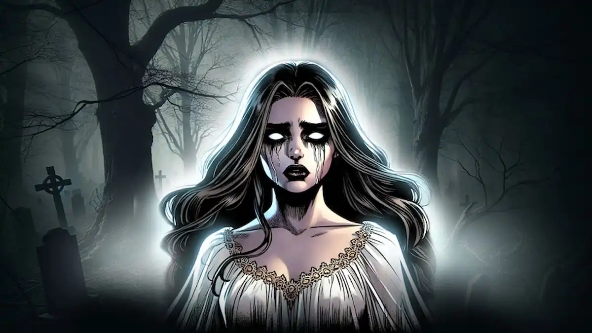 Picture showing the lady ghost for the La Llorona Challenge in Bitlife.