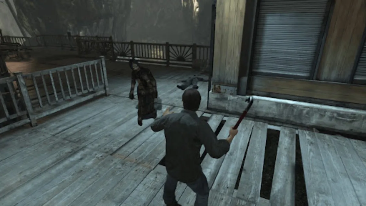 Murphy Pendleton attacking a slouched enemy with a pipe