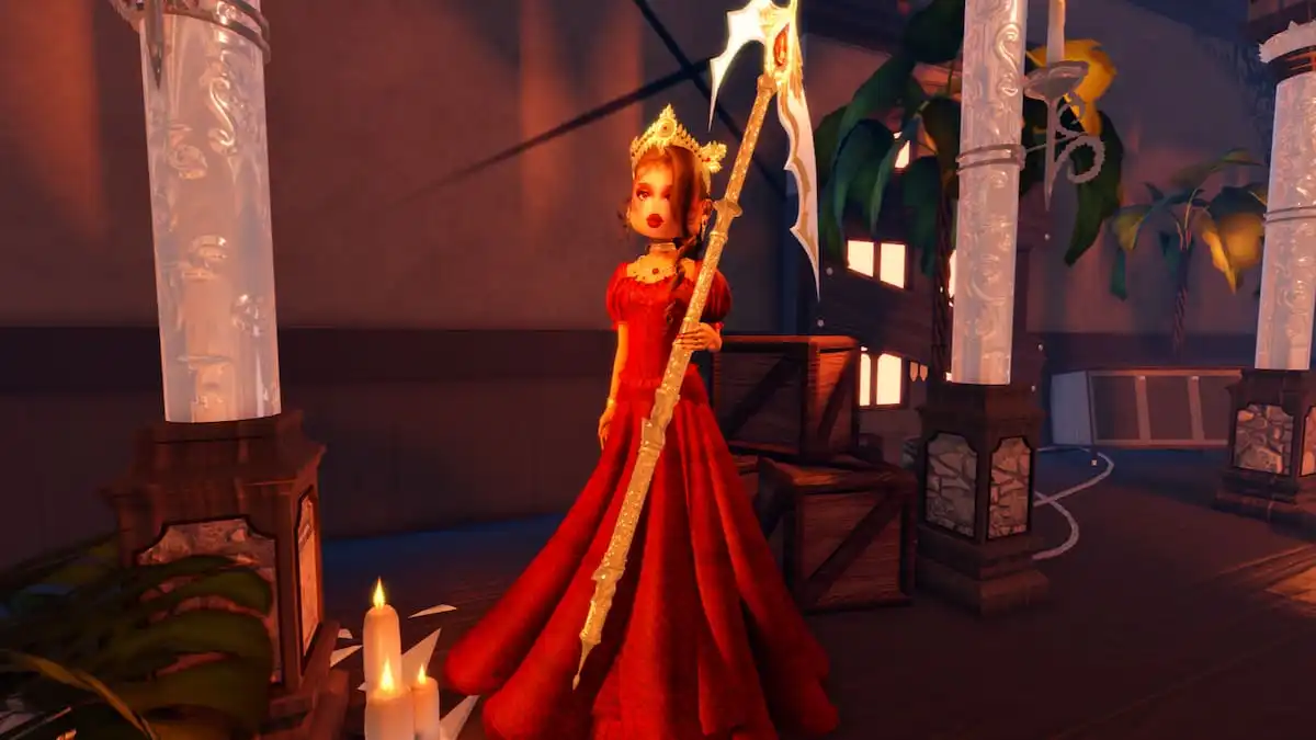 A player holding a Scythe in Dress to Impress.