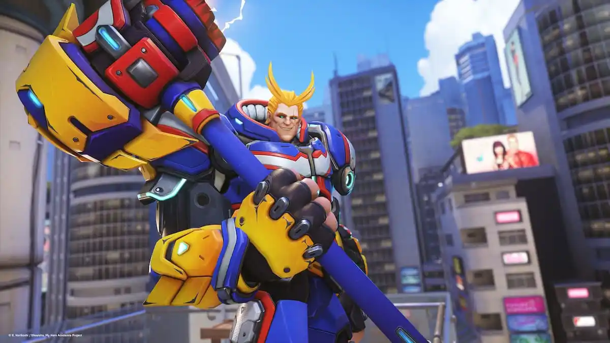 Reinhardt All Might skin in My Hero Academia Overwatch 2 collab