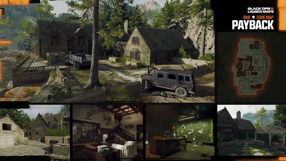 Payback map overview in Black Ops 6. A quaint mountain village.