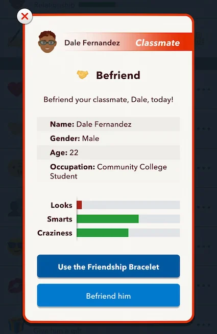 Picture showing Friends in Thanksgiving Scavenger Hunt in Bitlife.