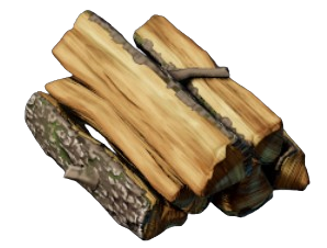 A set of chopped wood logs in Enshrouded.