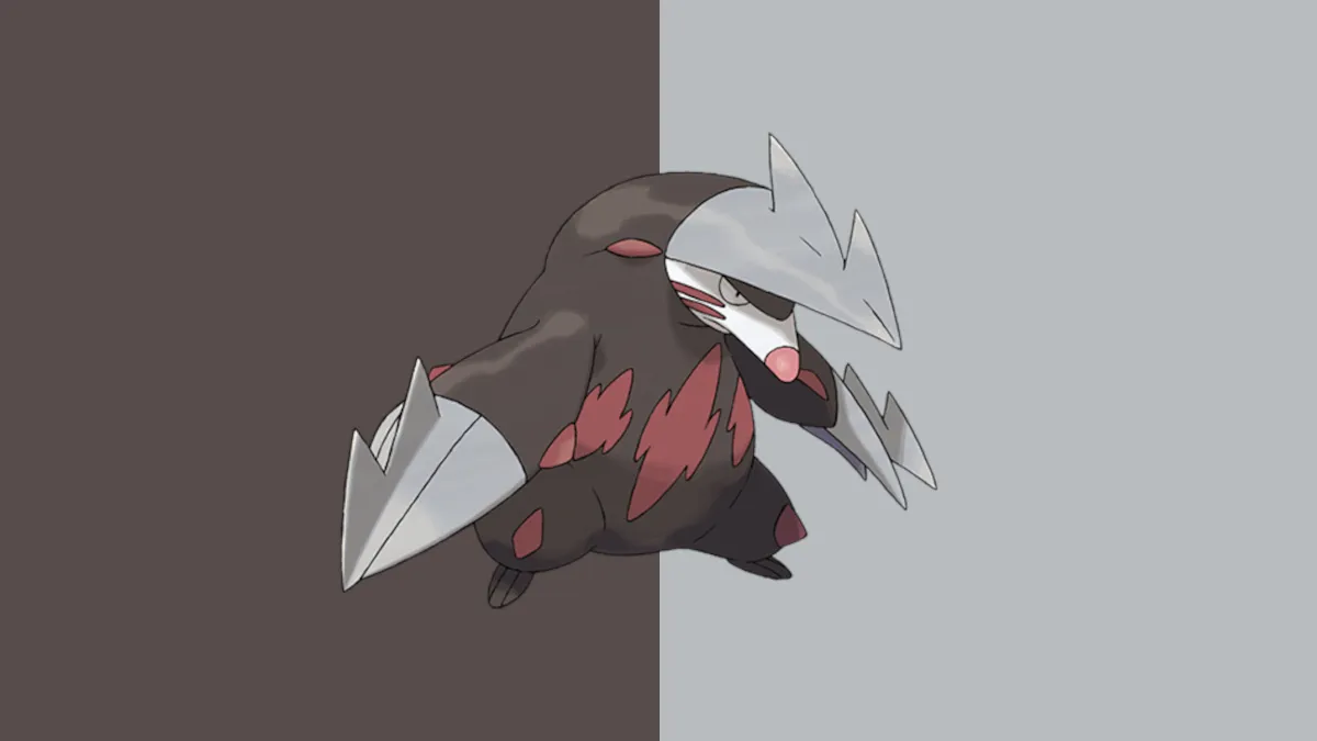 Excadrill in Pokemon Go, a mole-like Pokemon with metal claws.