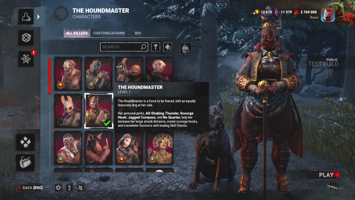 the houndmaster in the main screen of dead by daylight