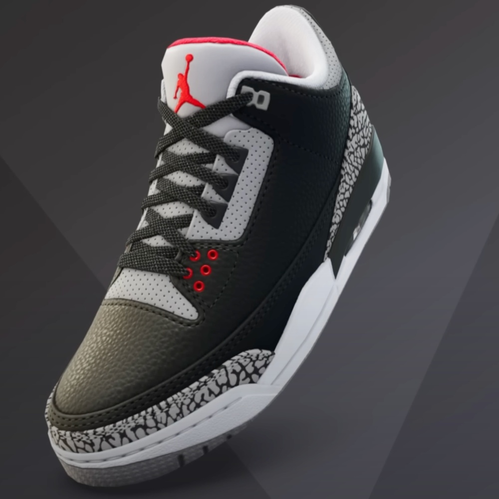 air jordan 3 black cement gray kicks fortnite