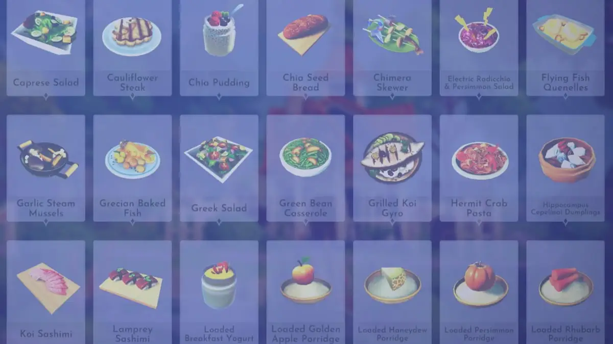 21 different The Storybook Vale recipes in Disney Dreamlight Valley.