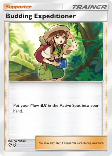 The Budding Expeditioner card from Mythical Island in Pokemon TCG Pocket