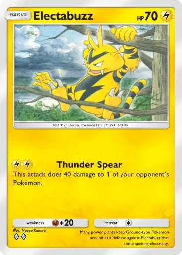 The Electabuzz card from Mythical Island in Pokemon TCG Pocket