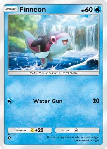 The Finneon card from Mythical Island in Pokemon TCG Pocket