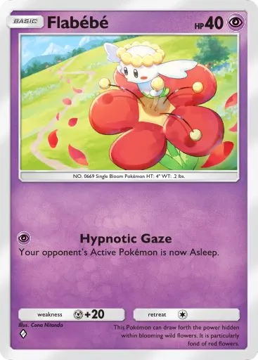 The Flabebe card from Mythical Island in Pokemon TCG Pocket