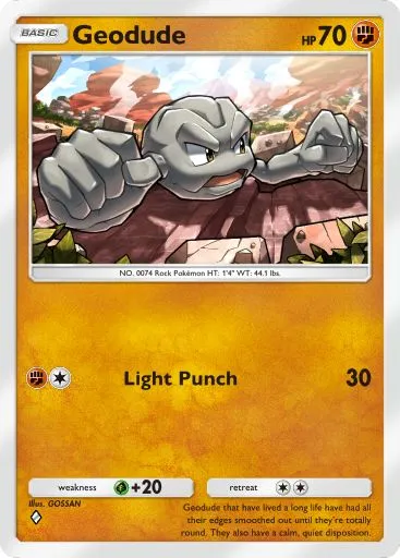 The Geodude card from Mythical Island in Pokemon TCG Pocket