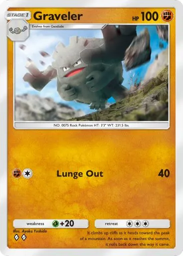 The Graveler card from Mythical Island in Pokemon TCG Pocket