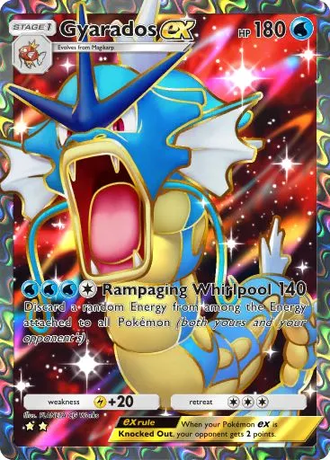 The Gyarados ex card from Mythical Island in Pokemon TCG Pocket