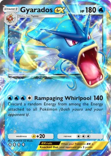 The Gyarados ex card from Mythical Island in Pokemon TCG Pocket