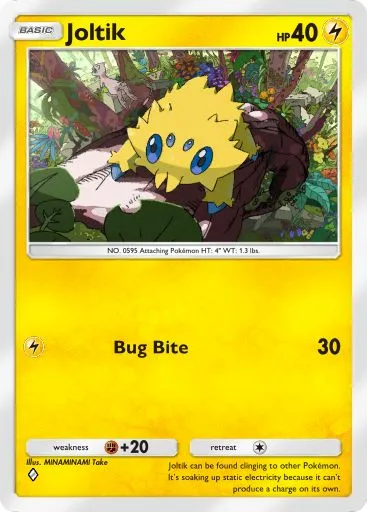 The Joltik card from Mythical Island in Pokemon TCG Pocket