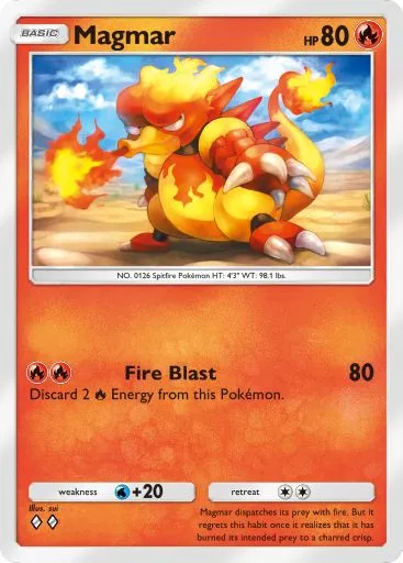 The Magmar card from Mythical Island in Pokemon TCG Pocket