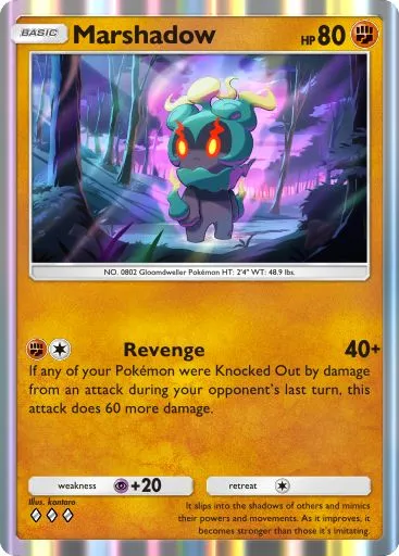 The Marshadow card from Mythical Island in Pokemon TCG Pocket