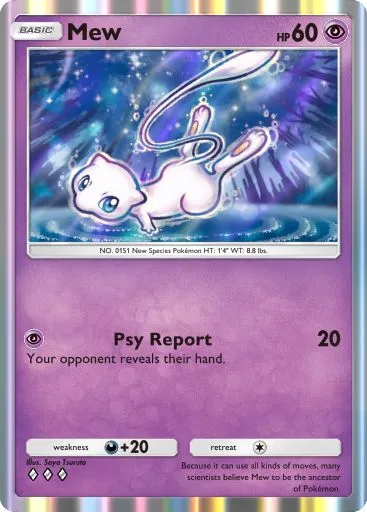 The Mew card from Mythical Island in Pokemon TCG Pocket