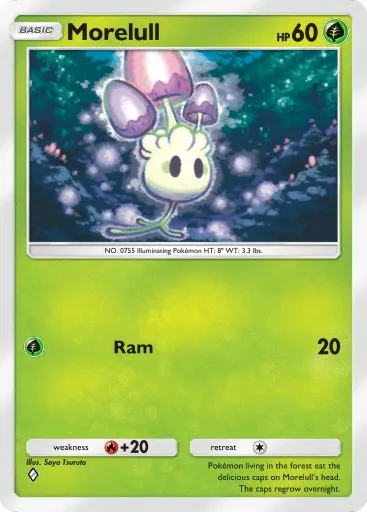 The Morelull card from Mythical Island in Pokemon TCG Pocket