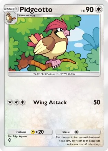 The Pidgeotto card from Mythical Island in Pokemon TCG Pocket