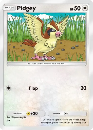 The Pidgey card from Mythical Island in Pokemon TCG Pocket