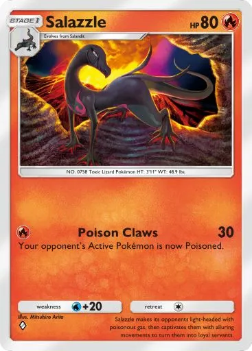 The Salazzle card from Mythical Island in Pokemon TCG Pocket